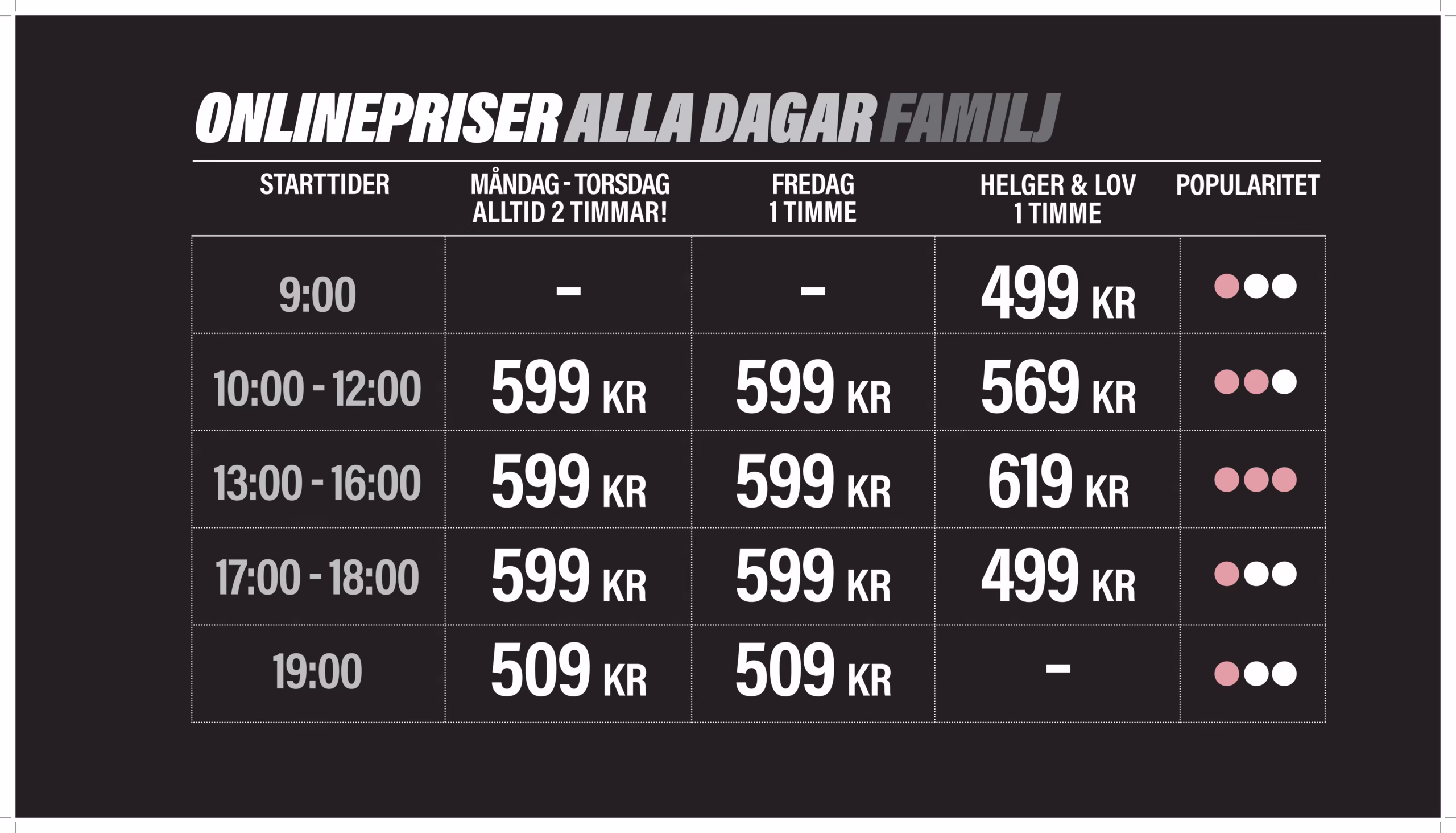 prislista entré familj flexibla priser