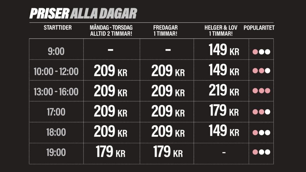 JumpYard Heron City priser entré hopptid