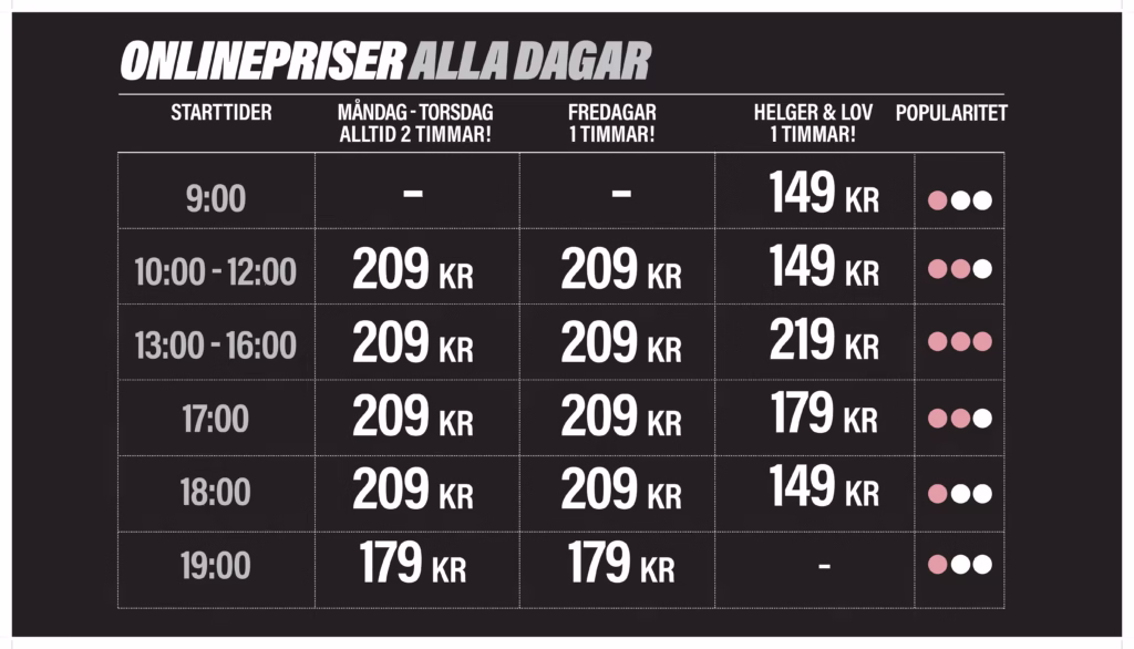 JumpYard Heron City priser entré hopptid
