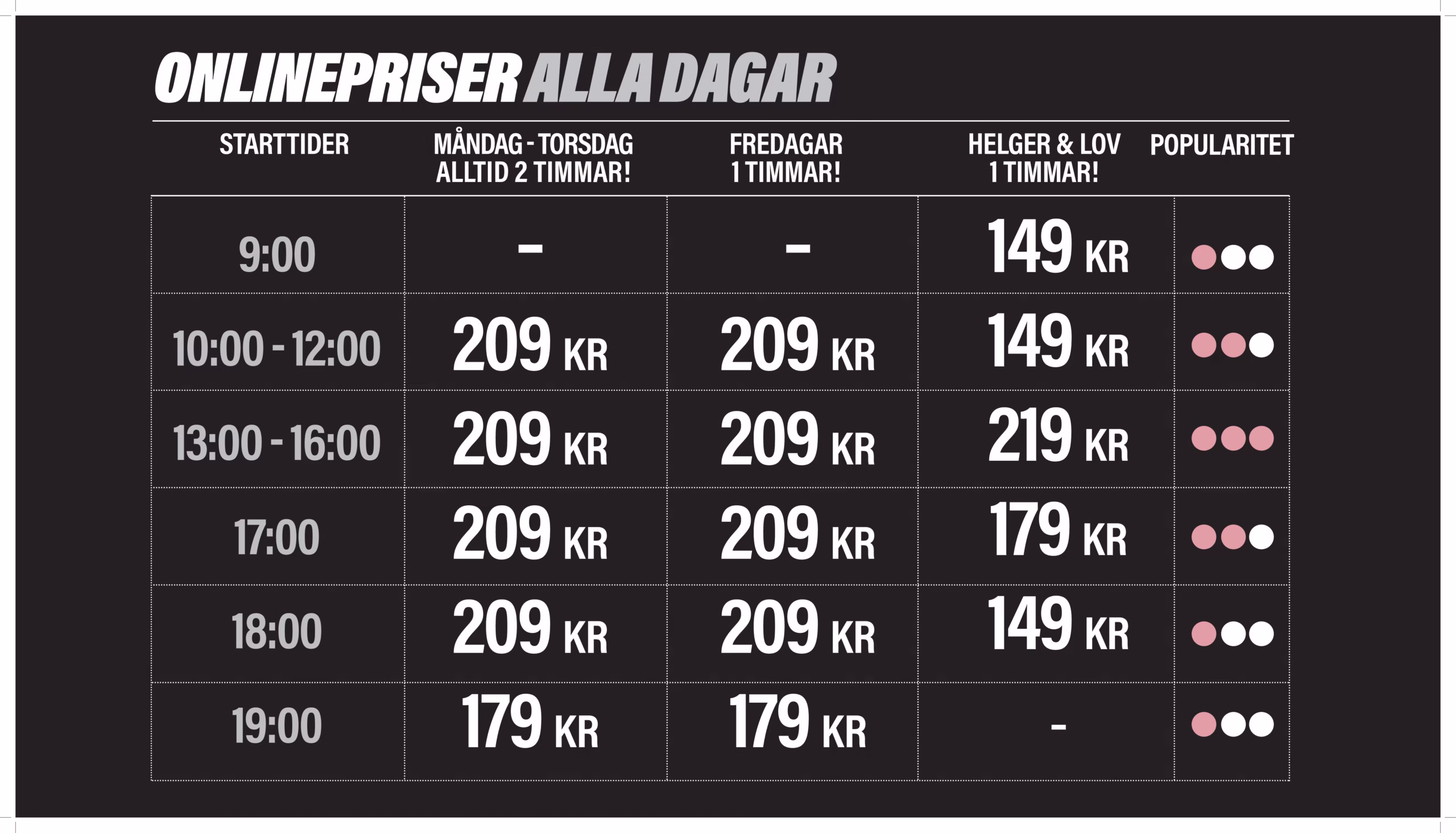 JumpYard Heron City priser entré hopptid