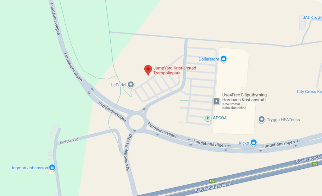 JumpYard kristianstad karta