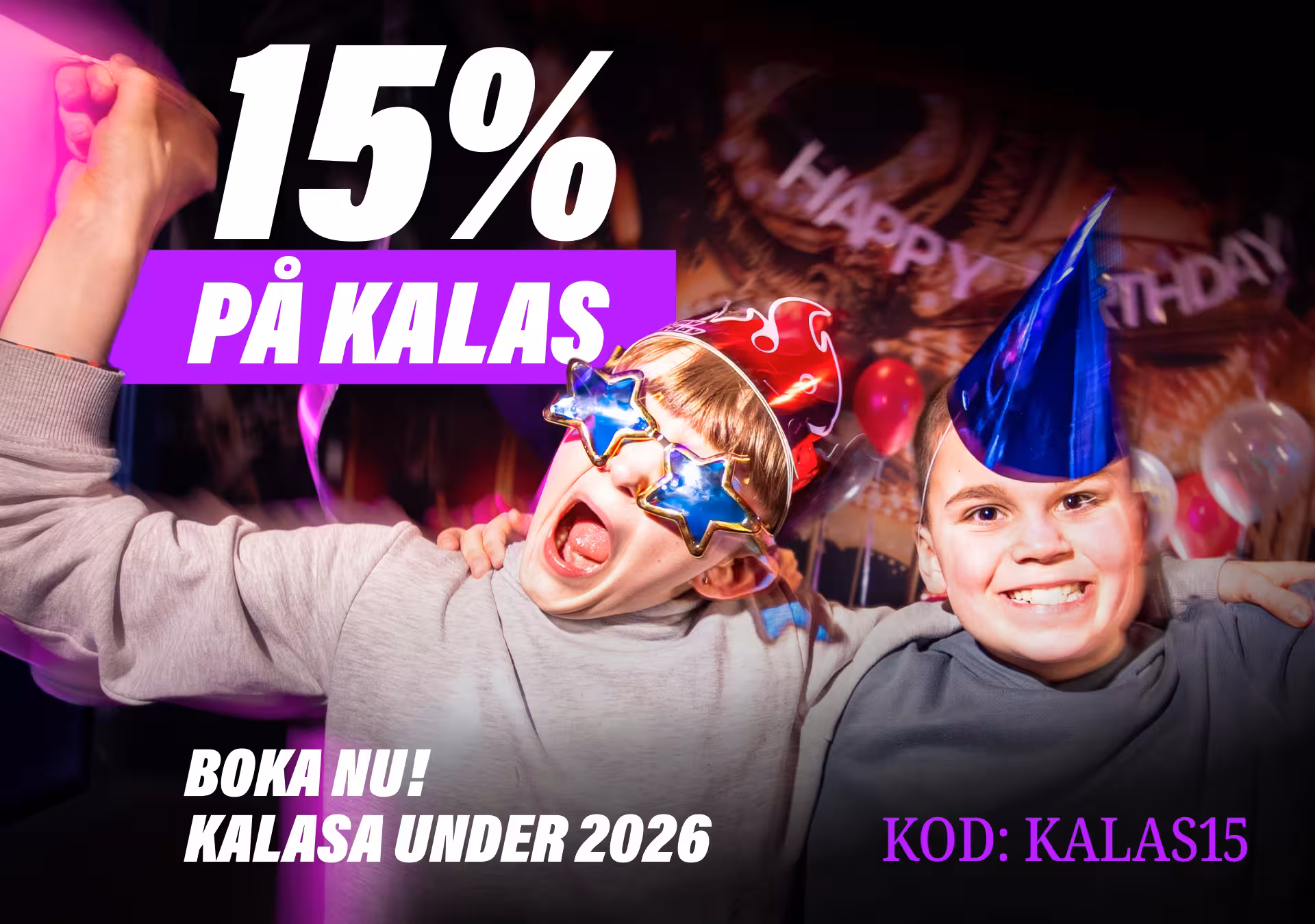 15% på kalas 2026