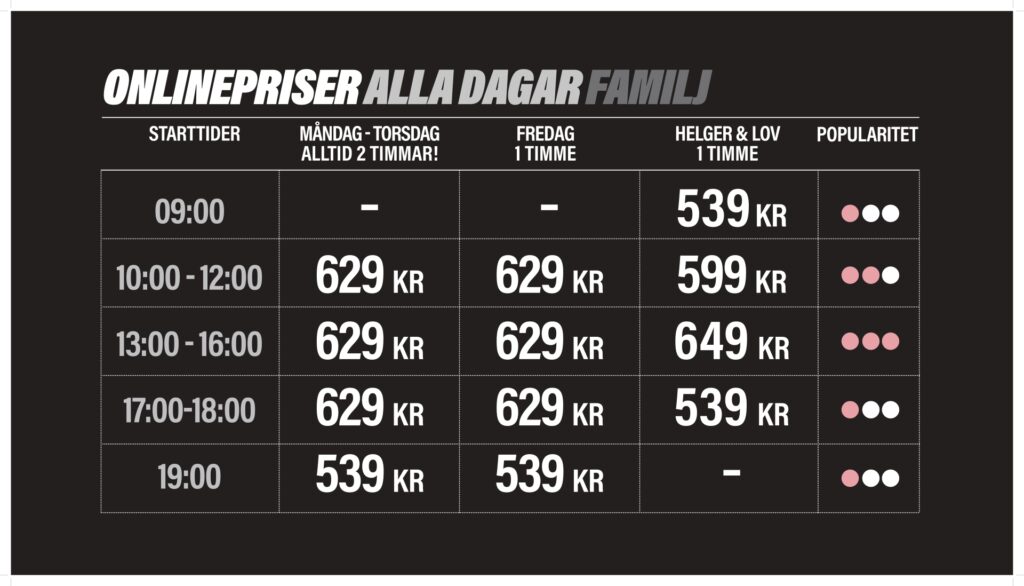 JumpYard Nacka Forum pris entre familj
