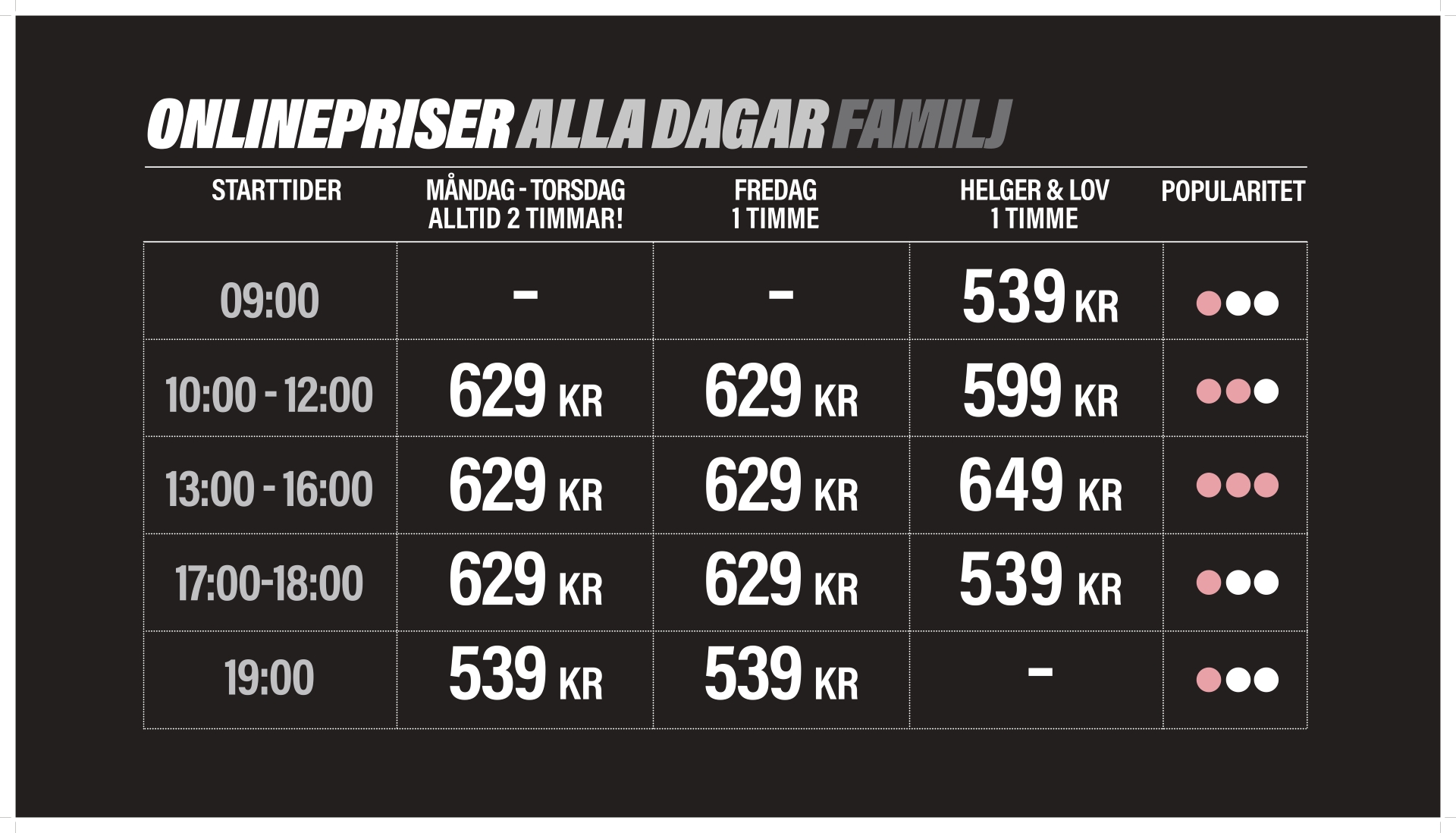JumpYard Nacka Forum pris entre familj