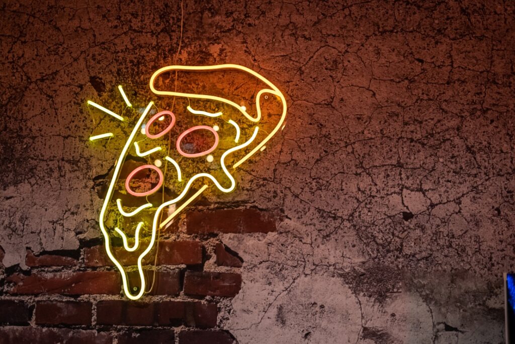 Food Park pizza neonskylt
