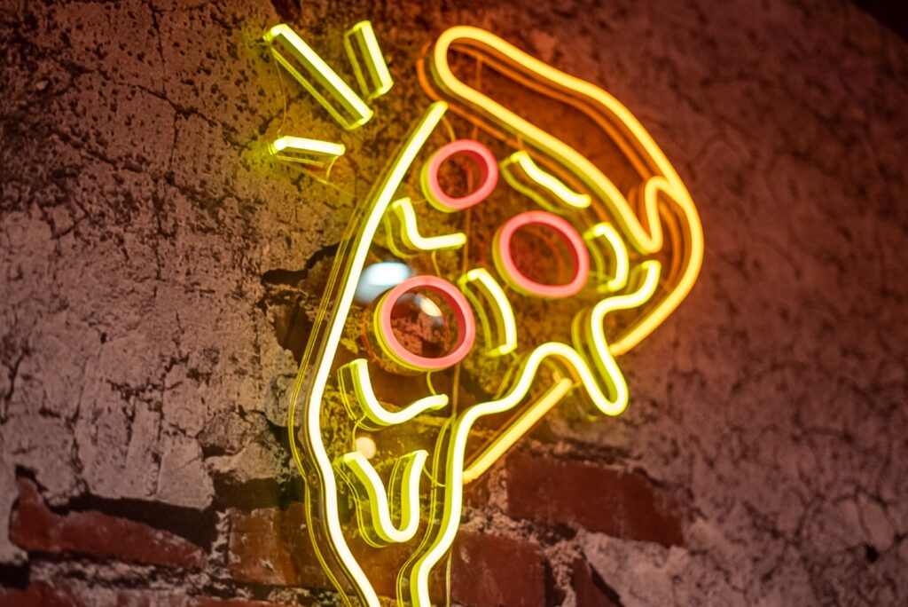 pizza neonskylt